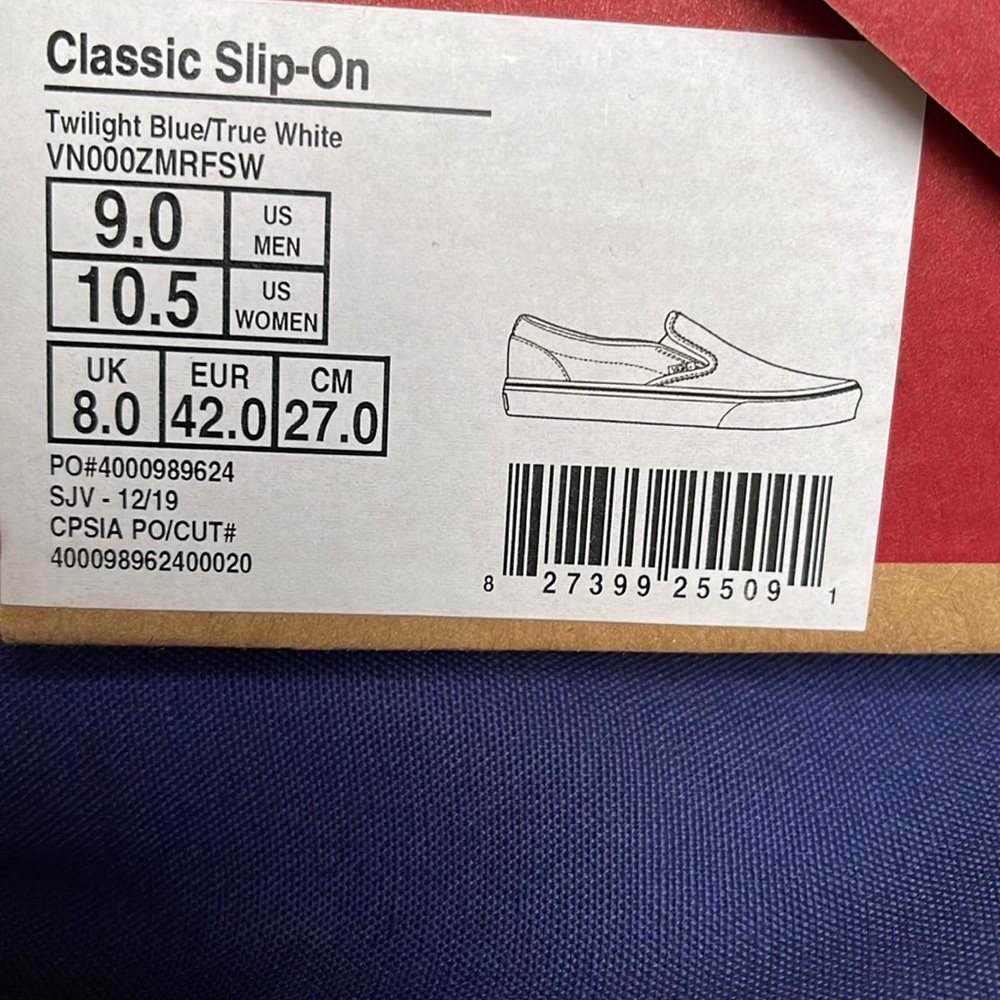 Vans Classic Slip On Twilight Blue/True White Men’s sneakers - Picture 16 of 16